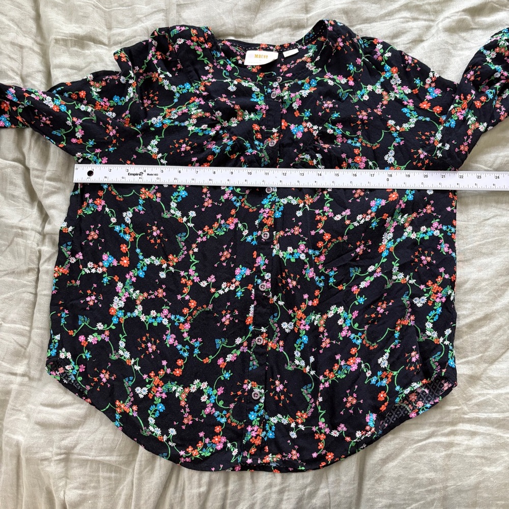 Anthropologie Black Floral Blouse - Picture 7 of 9